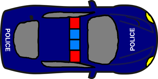 Image Of Car Clipart Top View - Police Car Clipart Top View (600x300), Png Download