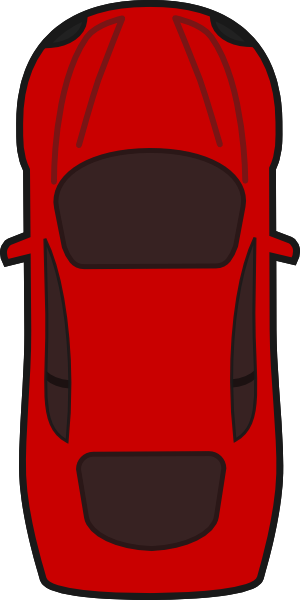 Red Car - Car Clipart Top View (300x600), Png Download