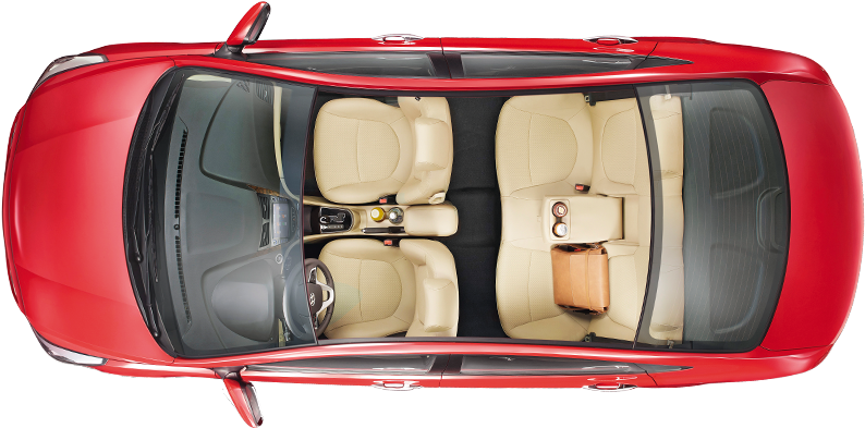 Car Top View Png Truck Top View Images - Hyundai Eon Top View (890x463), Png Download