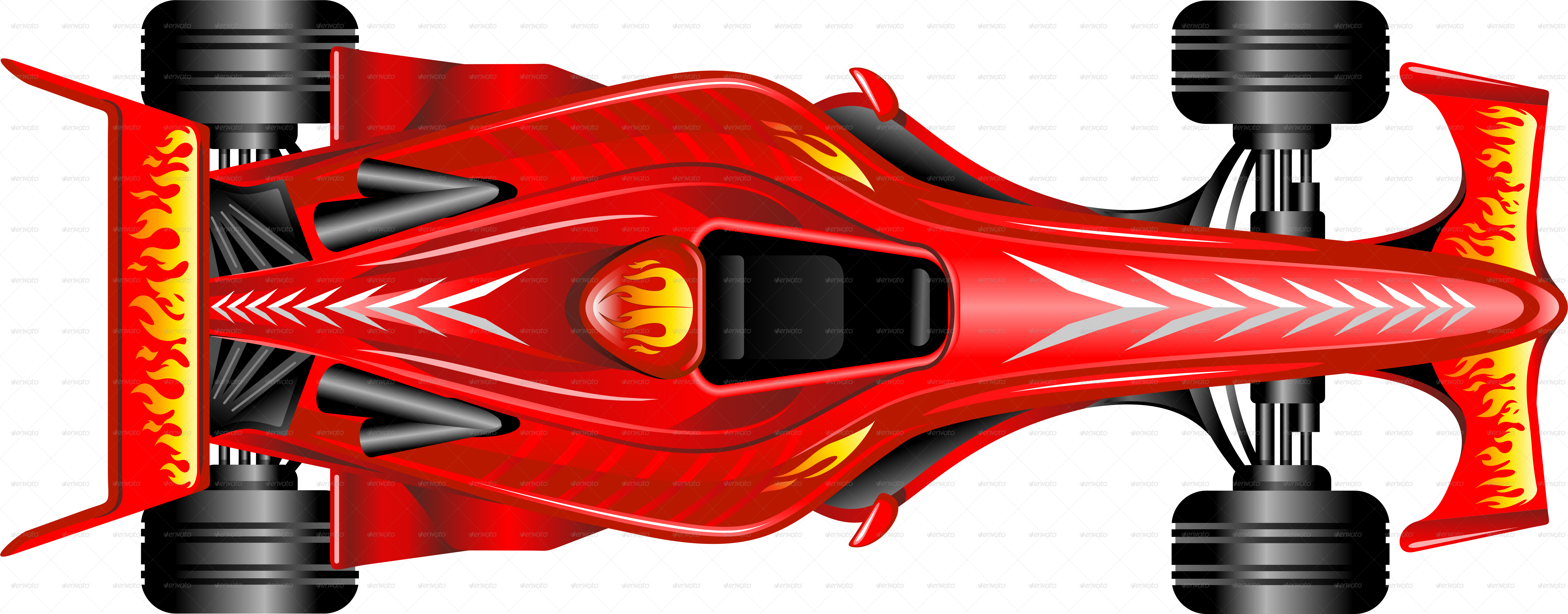 Car Top View Png (6100x2390), Png Download