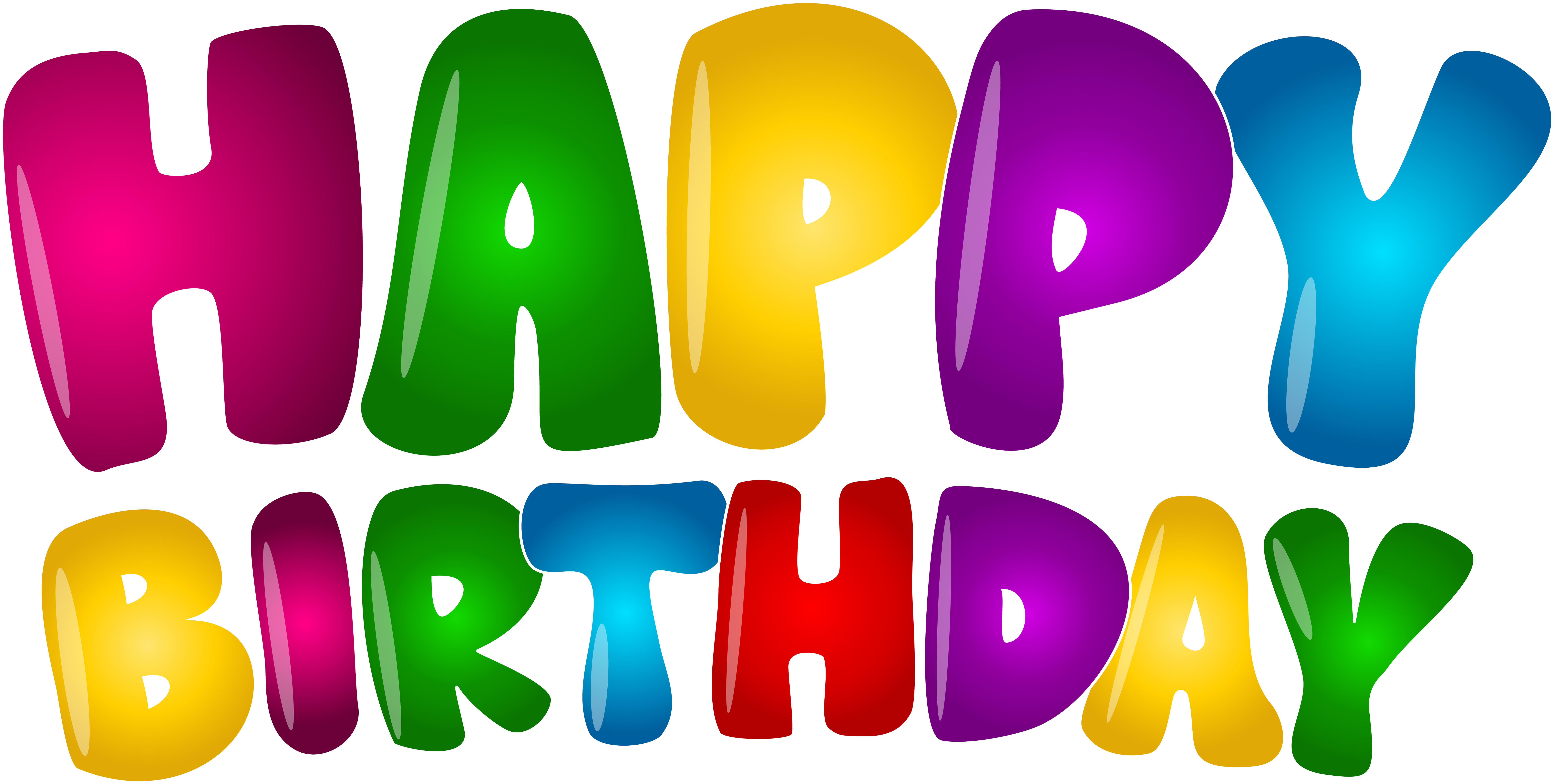 Birthday Colorful Text Png Clip Art, Is Available For (8000x4102), Png Download