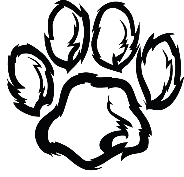 Wildcat Paw Plain Clip Art - Black And White Jaguar Clipart (600x579), Png Download