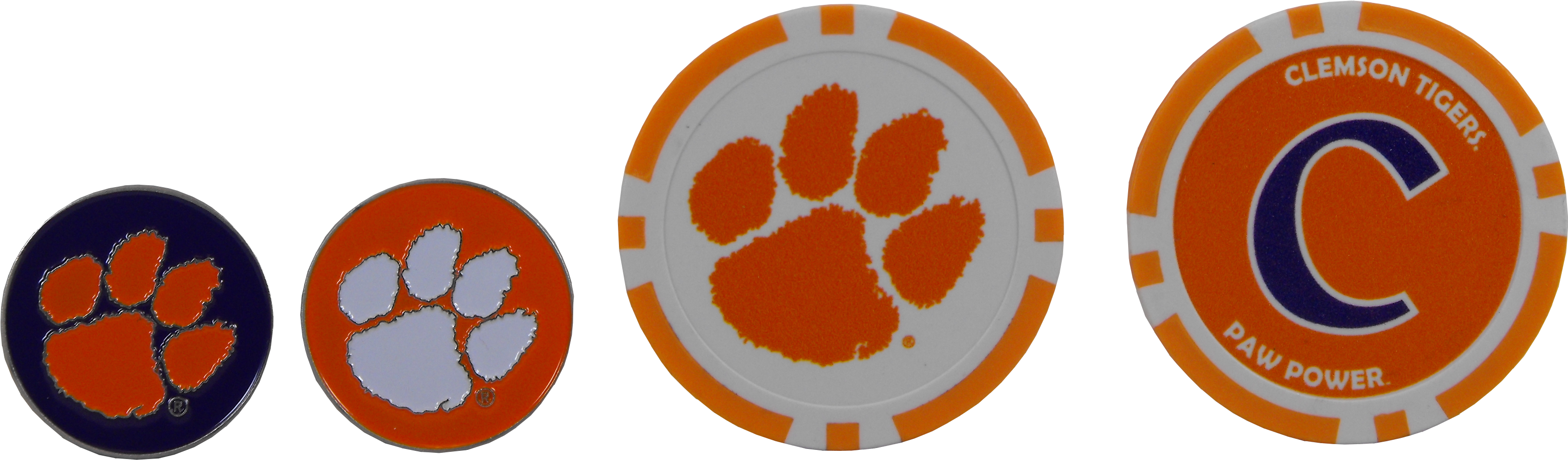 Golf - Ball - Marker - Set V=1497384472 - Clemson Tiger Paw (3339x1034), Png Download