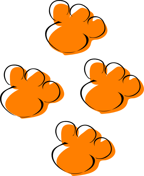 Clemson Tiger Paw - Clip Art (492x599), Png Download
