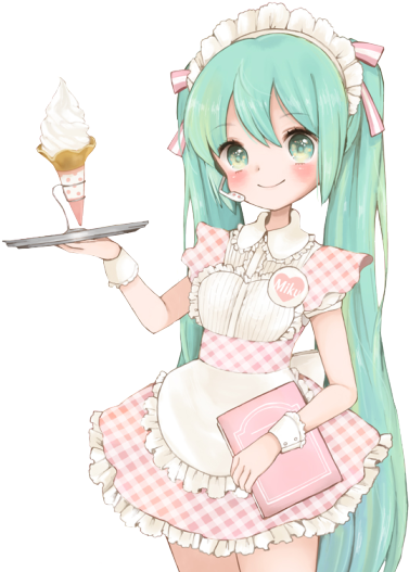 Vocaloid Hatsune Miku - Vanilla Ice Cream Anime (400x552), Png Download