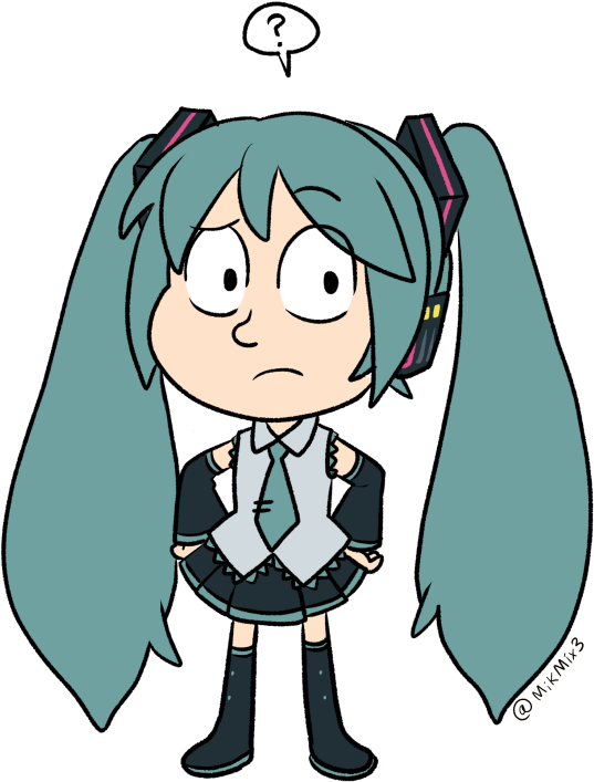 Actually I Thought Of Miku When Painting Hilda's Hair - Cartoon (600x756), Png Download