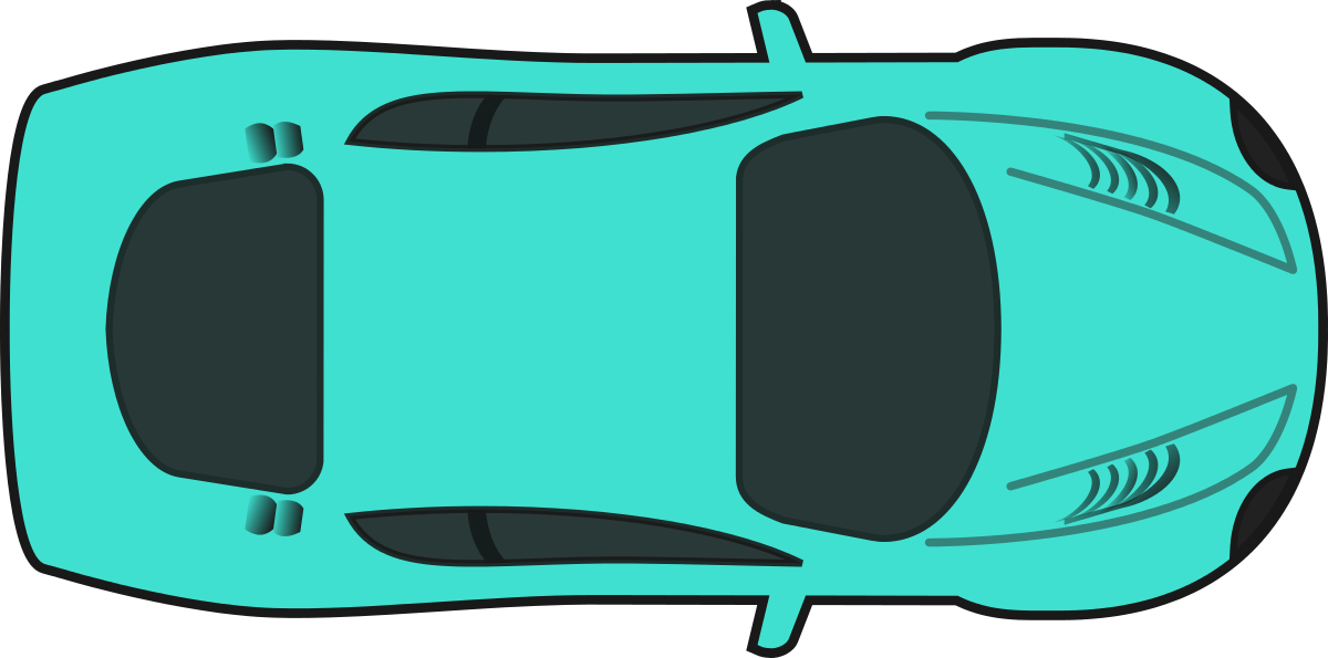 Turquois Racing Car - Race Car Top Down Clip Art (800x800), Png Download