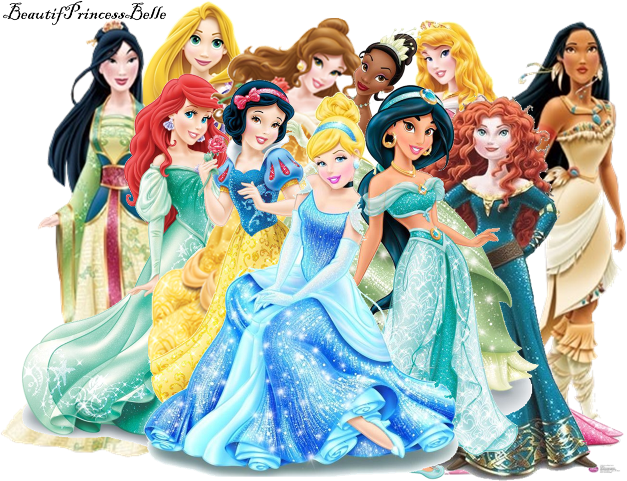 Graphic Free Stock Disney Princesses Cartoon Characters - Cartoon Characters Disney Princess (1280x1001), Png Download