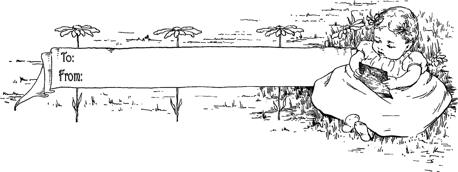 Label Digital Baby Girl Printable Gift Tag - Label (1600x652), Png Download