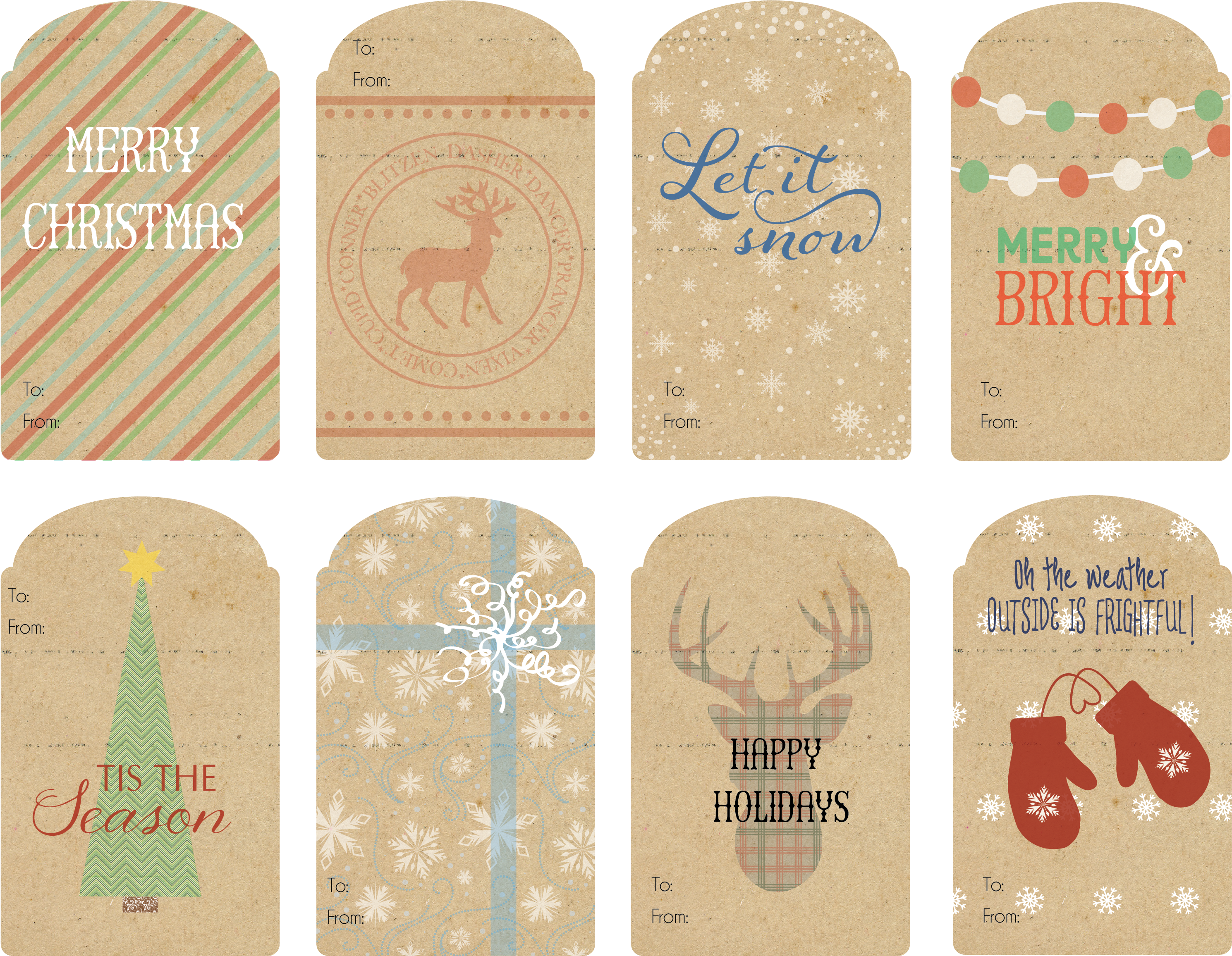 Christmas Gift Tags Png Banner Black And White Download - Vintage Christmas Gift Tags Printable (3300x2550), Png Download