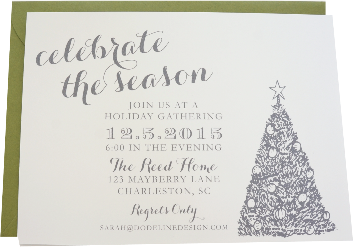 Christmas Party Invitation Classic And Elegant Design - Christmas Tree (1250x1250), Png Download