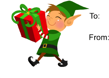 Elf With Gift Gift Tag - Elf Gift Tag (501x286), Png Download