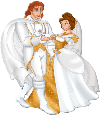 Wedding Clipart Disney Princess - Belle And The Beast Wedding (400x400), Png Download