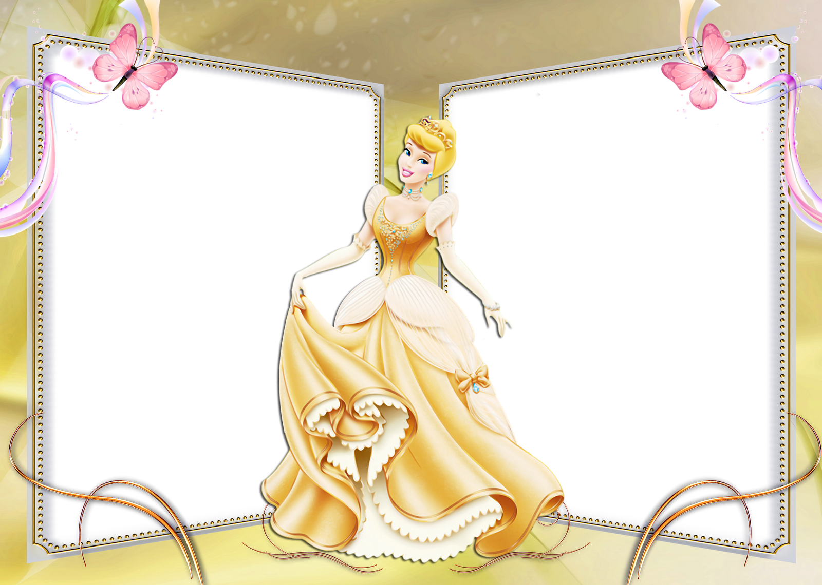 Frame Clipart Disney Princess Pencil And In Color - Frame Disney Princess Png (1600x1140), Png Download