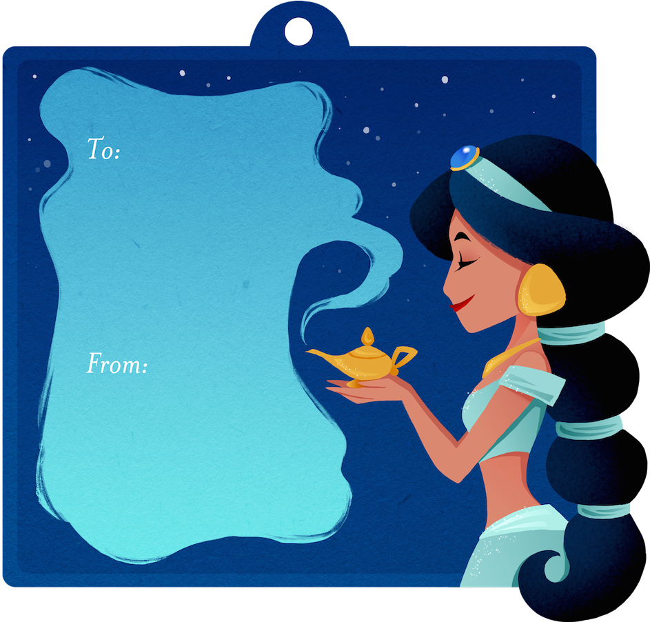 Di Holidaytag Jasmine Revised - Princess Jasmine Gift Tag (1000x901), Png Download