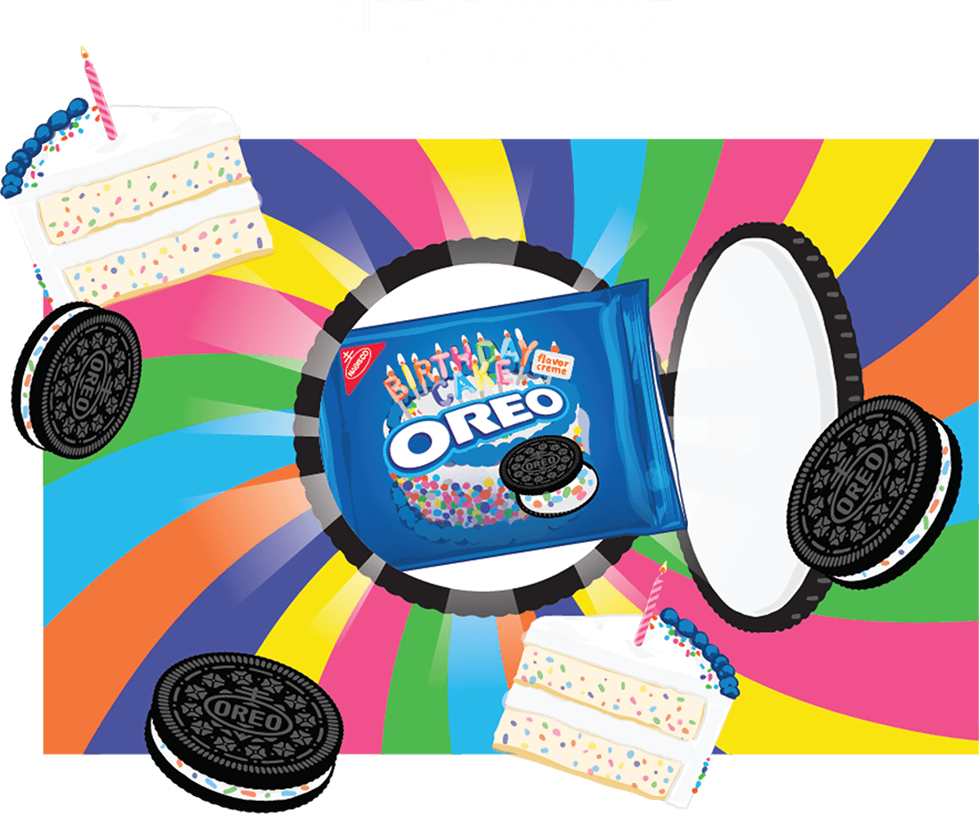 Oreo Clipart Box Cookie - Birthday Cake Oreos Png (1100x915), Png Download