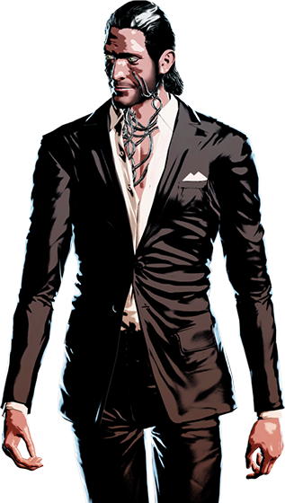 Damon Has Some Connection With Bryan's Executioner - Killer Is Dead Damon (317x560), Png Download