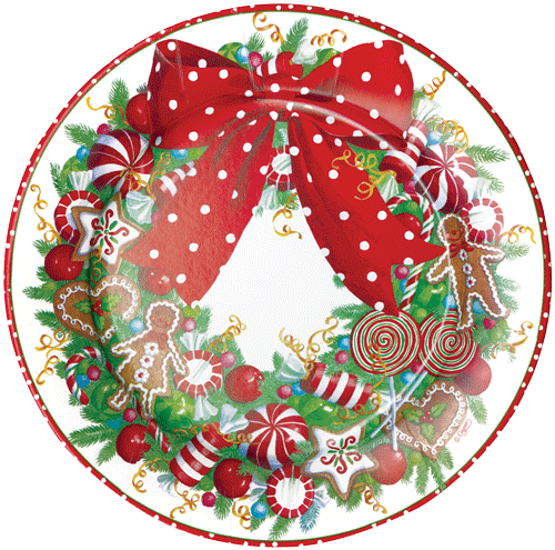 Caspari Candy Wreath Paper Cocktail Napkins (500x495), Png Download