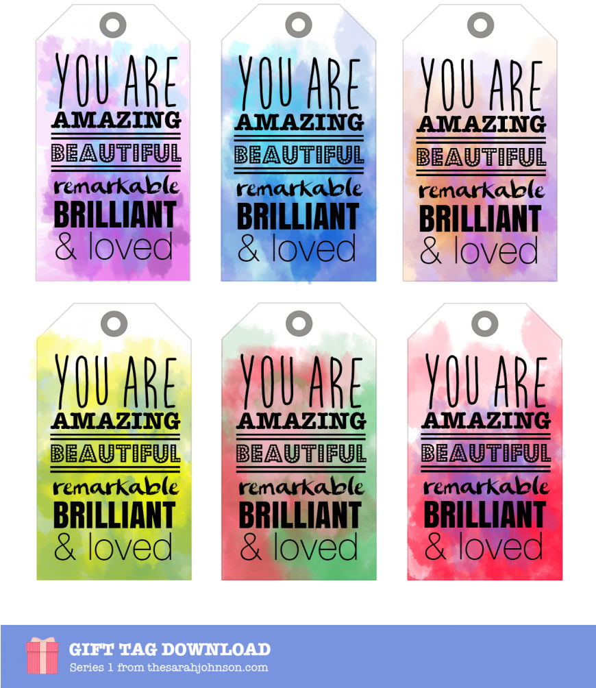 You Are Amazing Beautiful Remarkable Brilliant & Loved - You Are Loved Tags (869x1024), Png Download