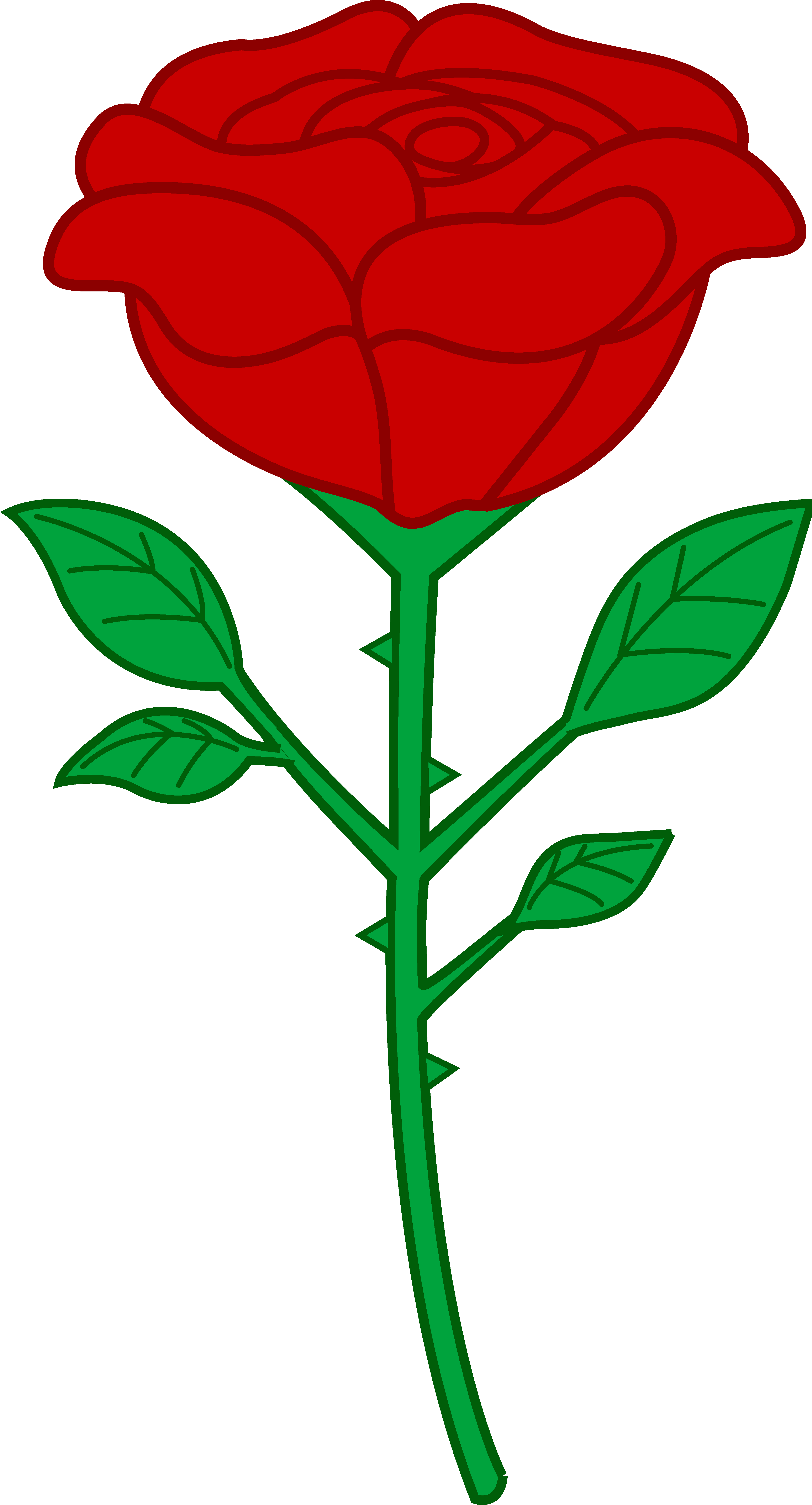 Rose With Thorns Drawing At Getdrawings - Clip Art Of Rose (297x550), Png Download