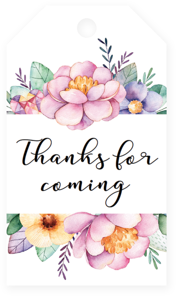 Pink Floral Tag Printable By Littlesizzle - Watercolor Flower Frame