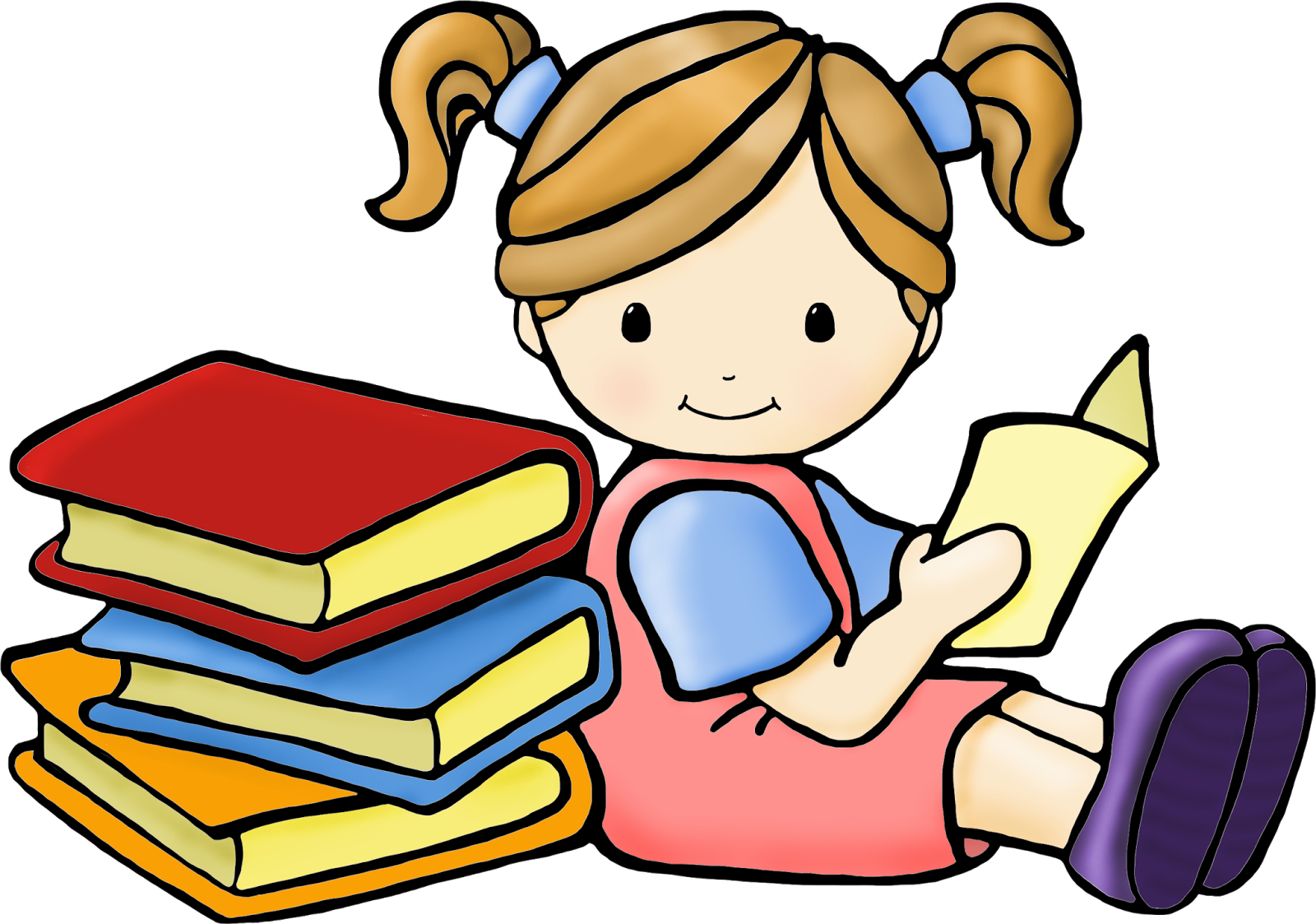Clip - Child Reading Clipart (1600x1123), Png Download