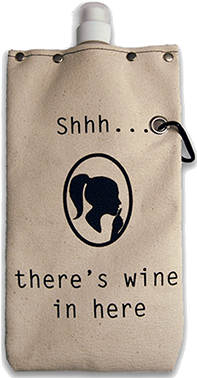 Shh Wine Flask, 750 Ml Flasks And Canteens Tote & Able - Water Bottle (352x396), Png Download