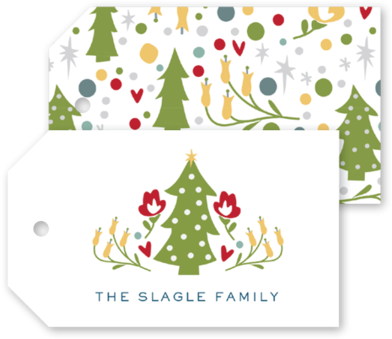 Folk Christmas Tree Gift Tags - Christmas Tree Gift Tags (600x600), Png Download