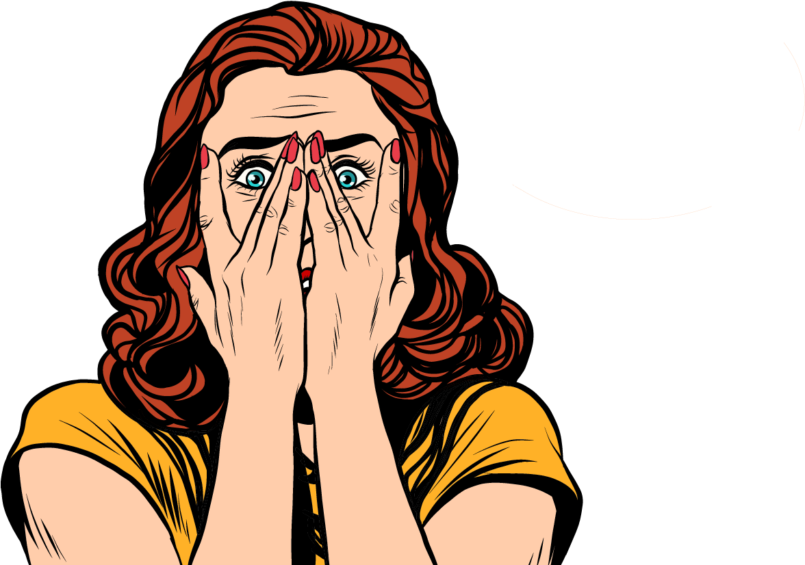 Shocked Woman Cartoon - Free Transparent PNG Download - PNGkey