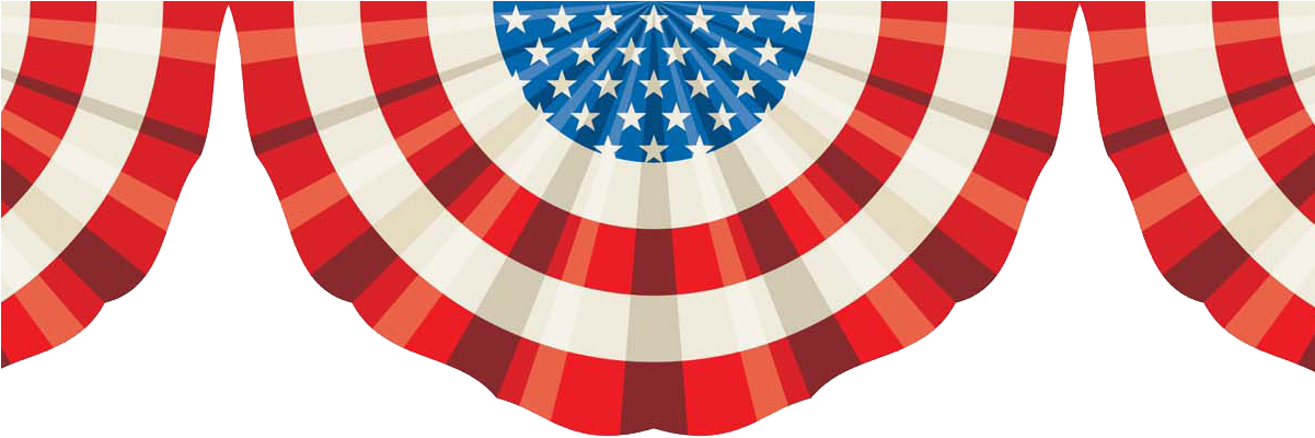 Presidents' Day Sale - American Flag Bunting Banner (1200x600), Png Download