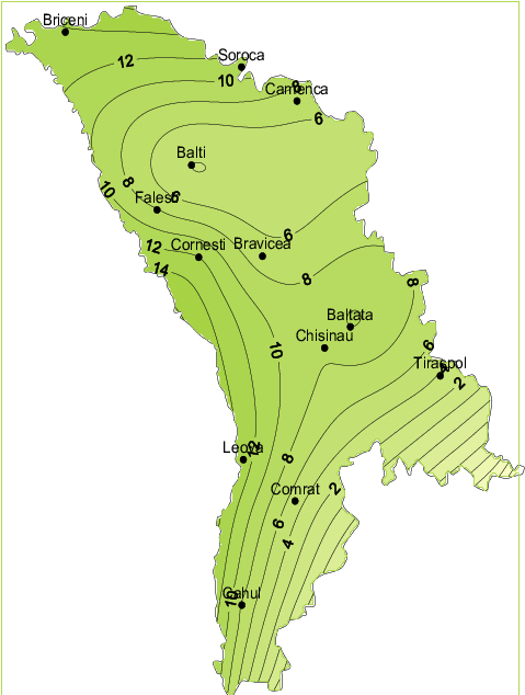 The Spatial Distribution Of The Number Of Days With (569x635), Png Download