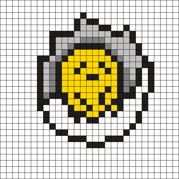 Kawaii Gudetama In Shell - Sailor Moon Brooch Perler Beads (610x610), Png Download