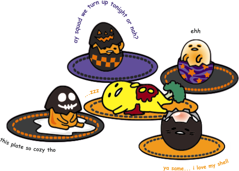 Source Gudetama The Lazy Egg Halloween Sanrio Png Gudetama (956x720), Png Download