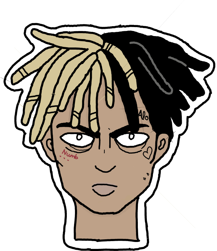 Download Report Abuse - Xxxtentacion Cartoon White Background PNG Image  with No Background 