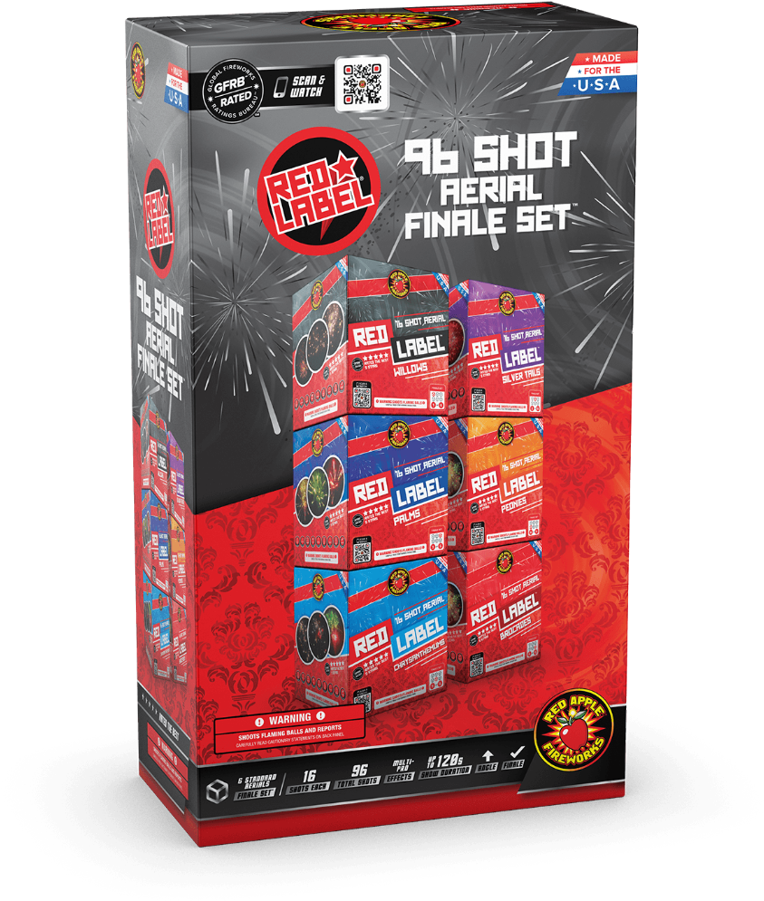 Red Label 96 Shot Standard Aerial Finale Set - Johnnie Walker (1079x1200), Png Download