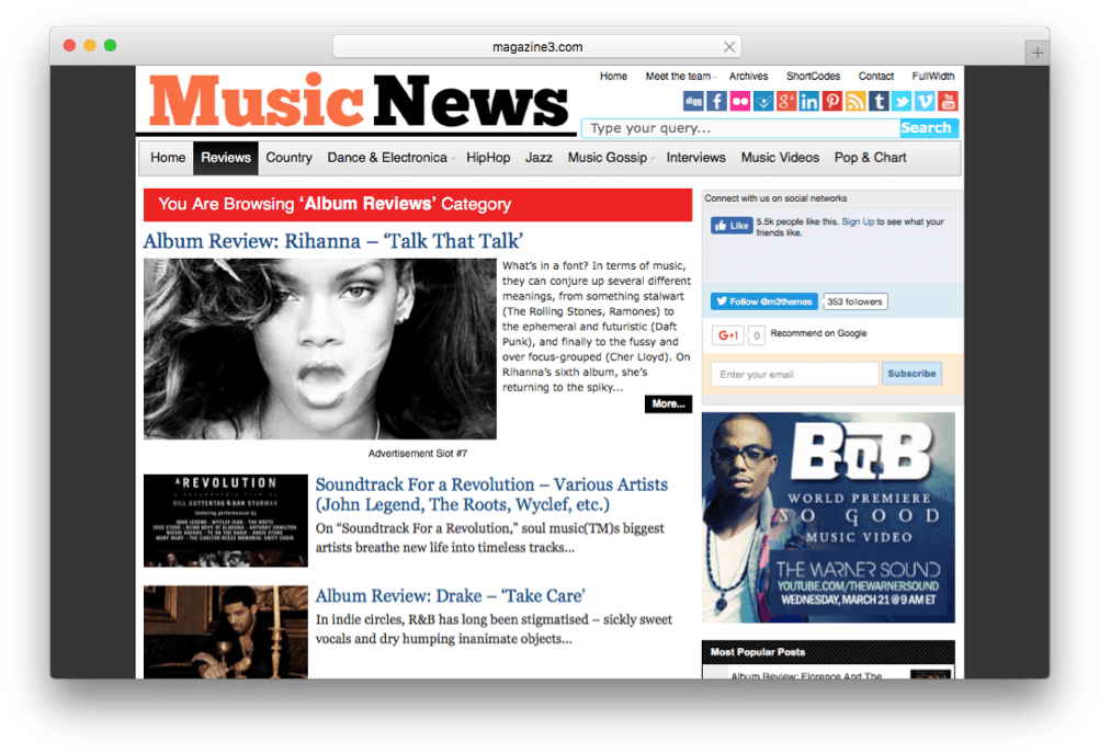 Musicnews Wordpress Magazine Theme - Talk That Talk Album Cover (1015x699), Png Download