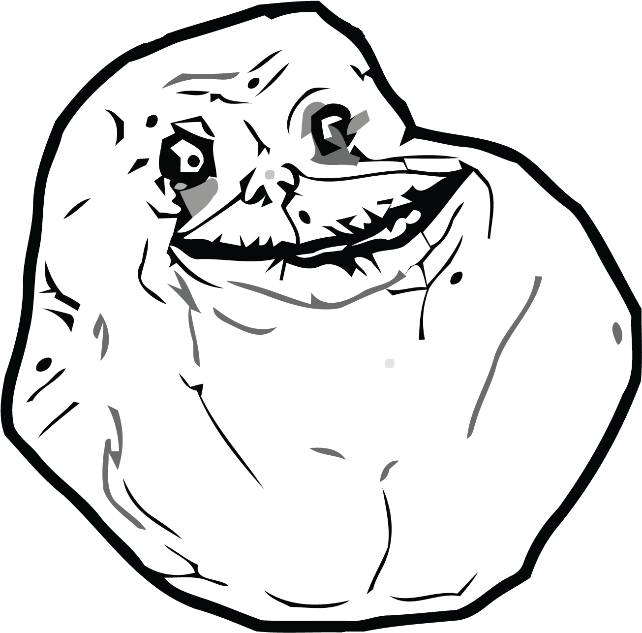 Forever Alone (1304x1307), Png Download