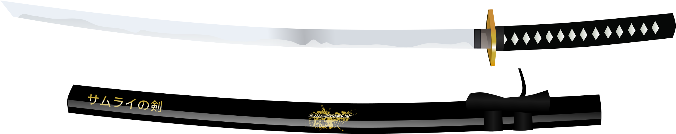Katana Png - Real Japan Sword Transparent (2400x507), Png Download