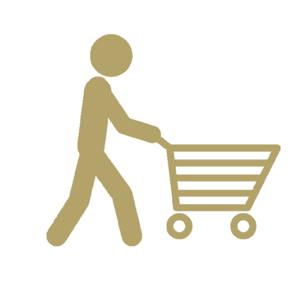 High-traffic Areas - Shopping Cart Clipart With Person (591x591), Png Download