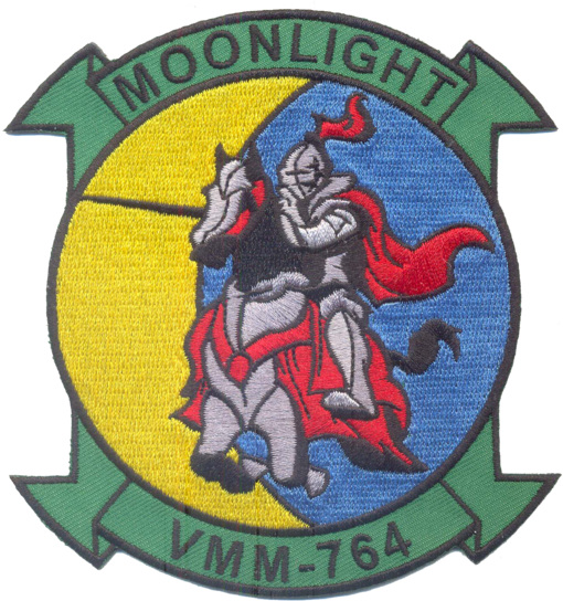 Usmc Vmm 764 Moonlight Squadron Patch With Velcro Military, - Hmh 363 Red Lions (600x569), Png Download
