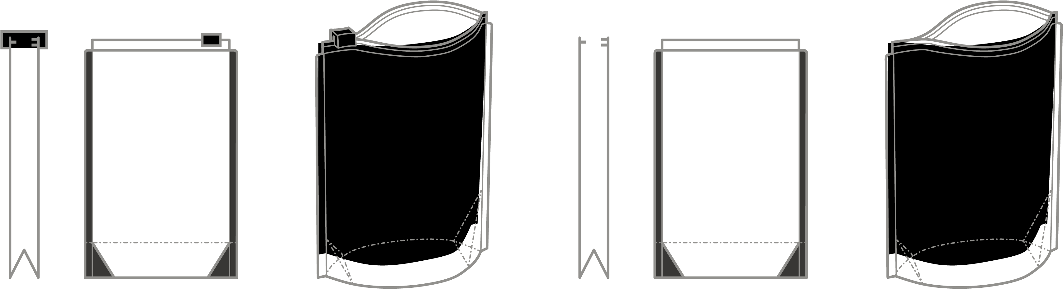 Pouch Zipper Application Diagram - Zipper (3423x952), Png Download
