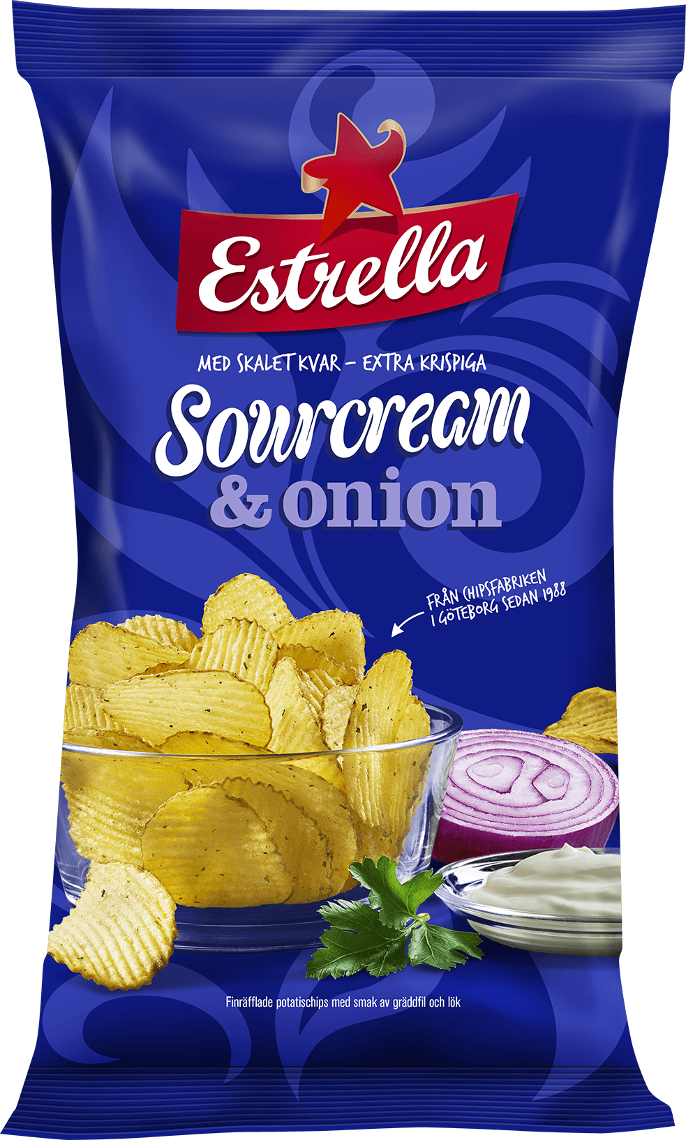 Sourcream & Onion Chips Från Estrella - Estrella Sour Cream & Onion Chips (175g) (983x1634), Png Download