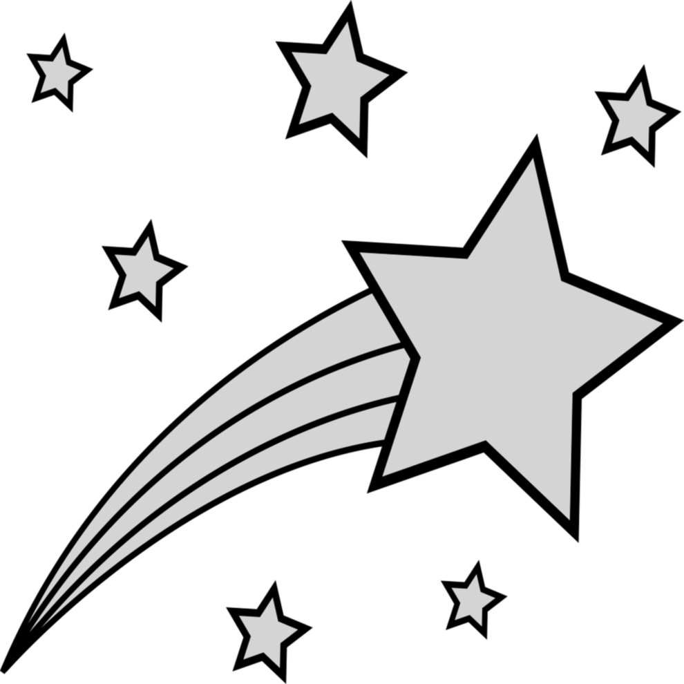 Shooting Star Colouring Page (990x990), Png Download