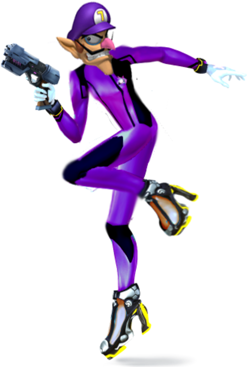 Waluigi Zero Suit Samus (600x750), Png Download