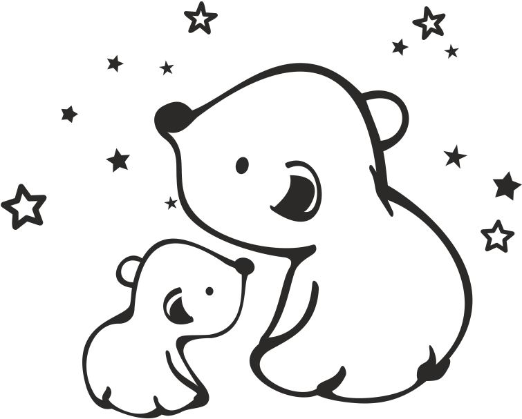 Osos Y Estrellas - Drawing (800x774), Png Download