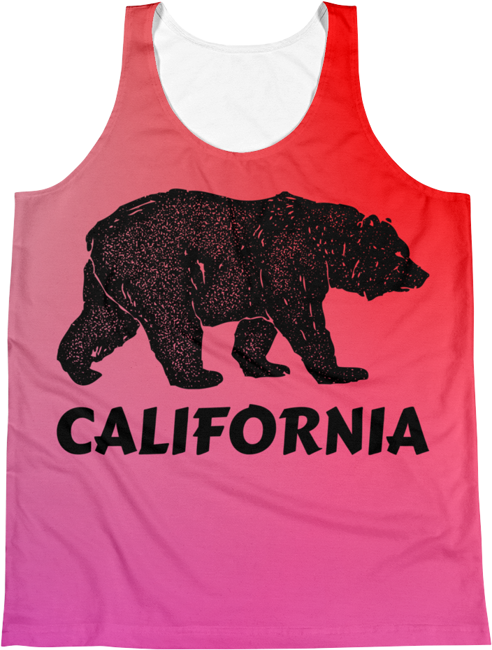 "california Bear" Tank Top - Grizzly Bear (1000x1000), Png Download