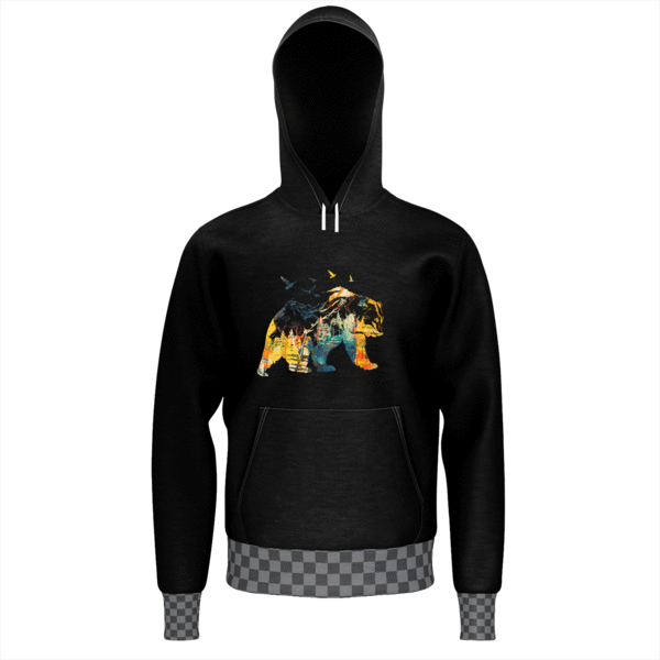California Bear Artistic Print Hoodie - Sweatshirt (600x600), Png Download