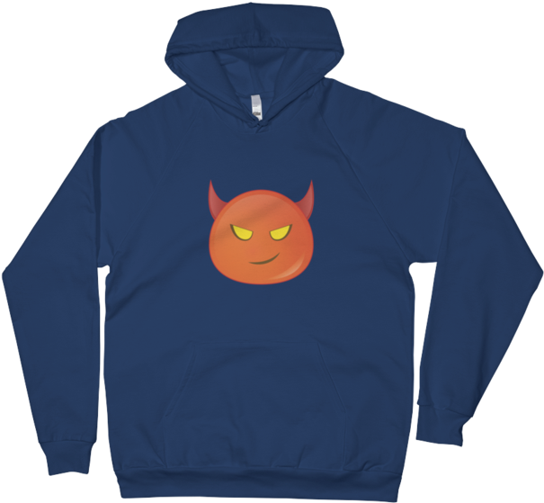 Expressive Red Devil Emoji Unisex Pullover Hoodie - You Can't Think And Hit (720x720), Png Download