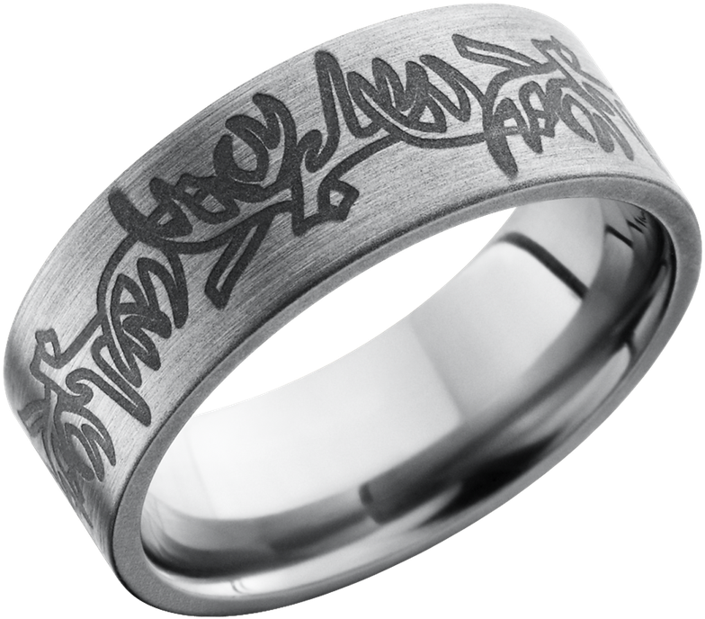 Lashbrook Designs 8fantlers Sand-satin - Lashbrook 8fantlers Sand-satin Titanium Wedding Ring (800x800), Png Download