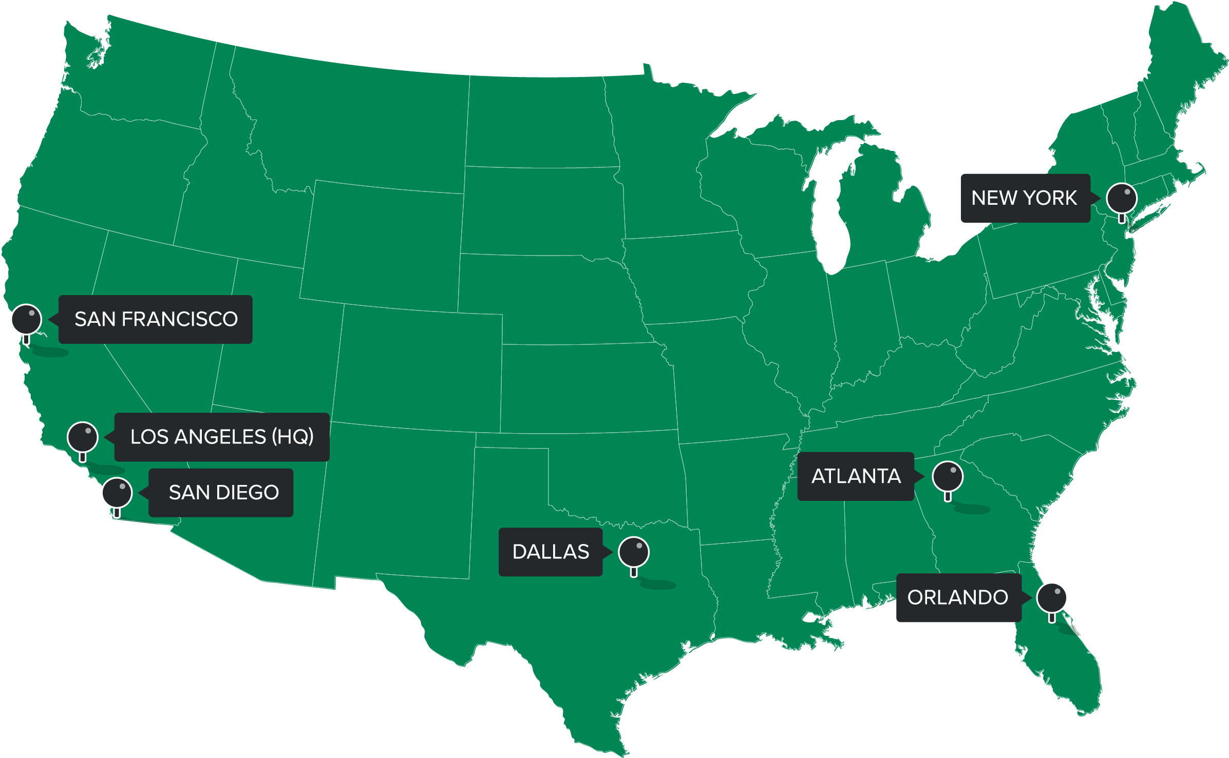National Lighting Distributor Since - Us Map Outline Png (2393x1477), Png Download